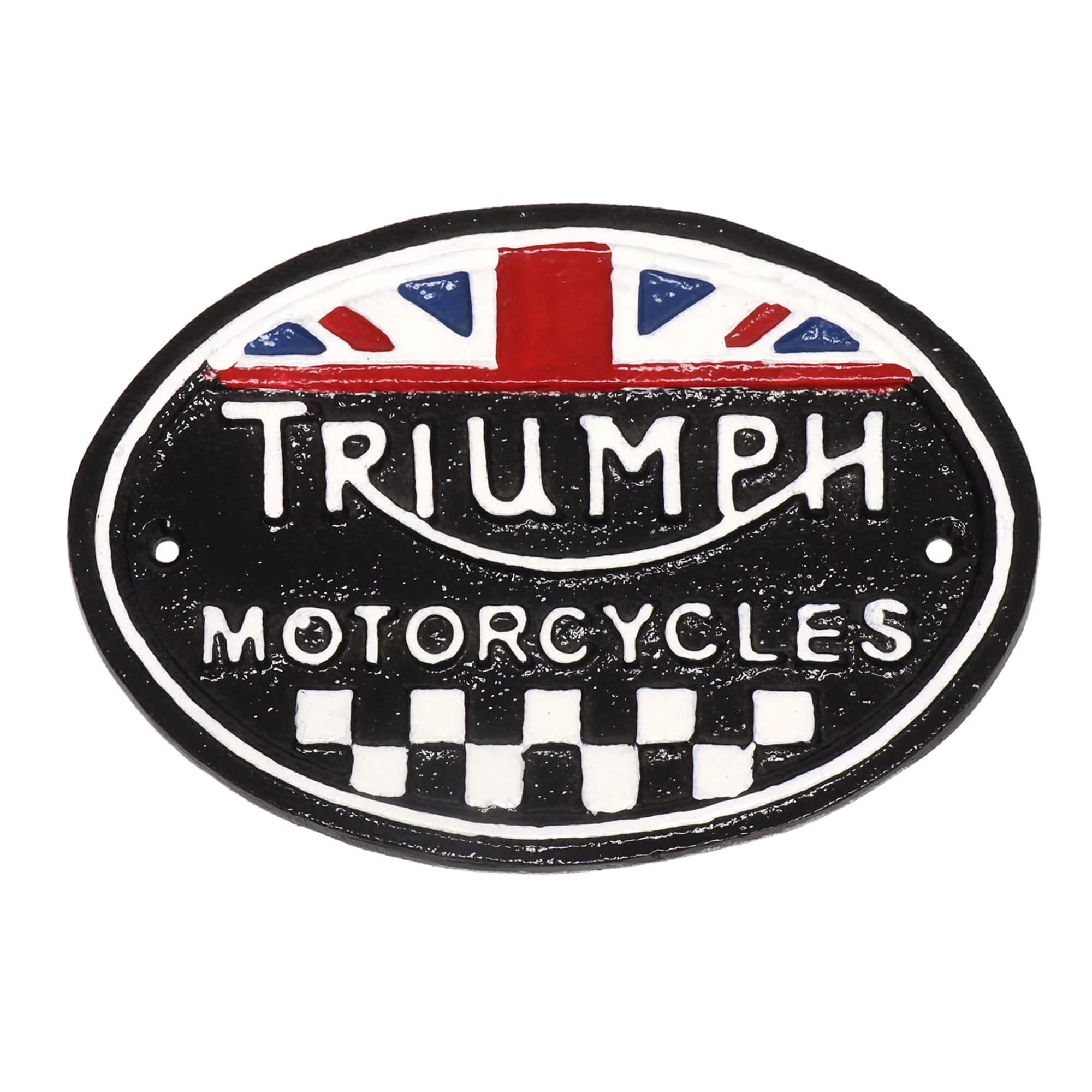 Triumph Motorcycles Oval Cast Iron Wall Sign