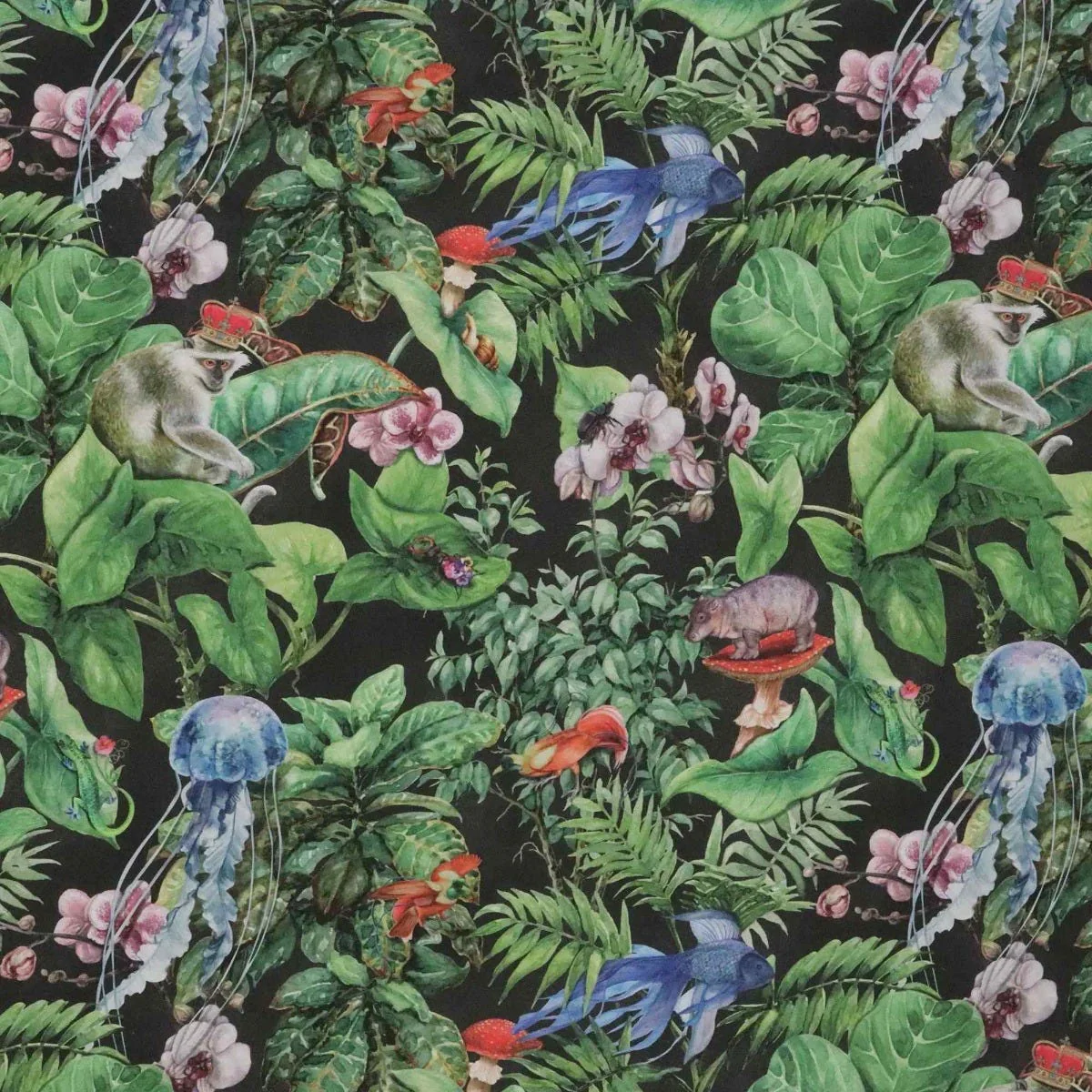 Tropical Monkey Outdoor Fabric - Image 8