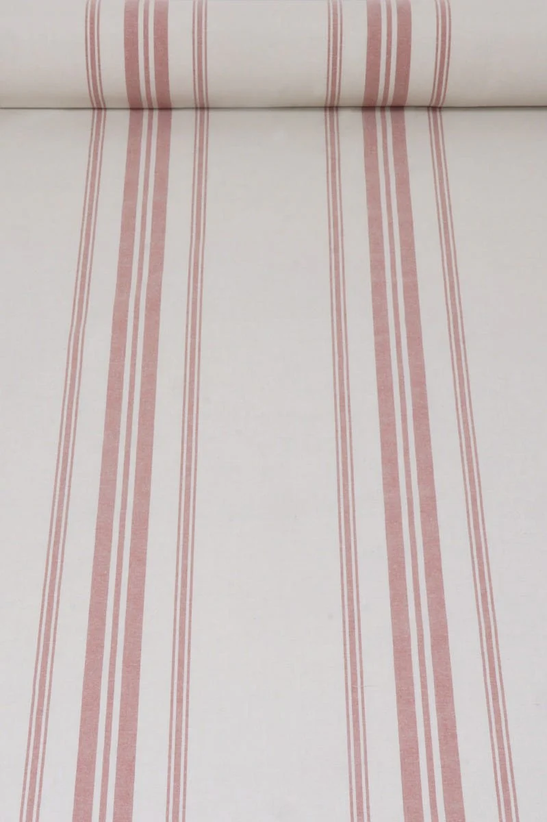 Troyes Stripe Red Fabric - Image 2