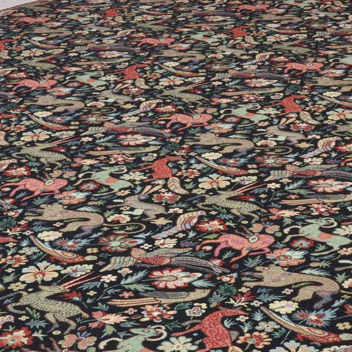 Tudor Forest Tapestry Black Fabric - Image 4