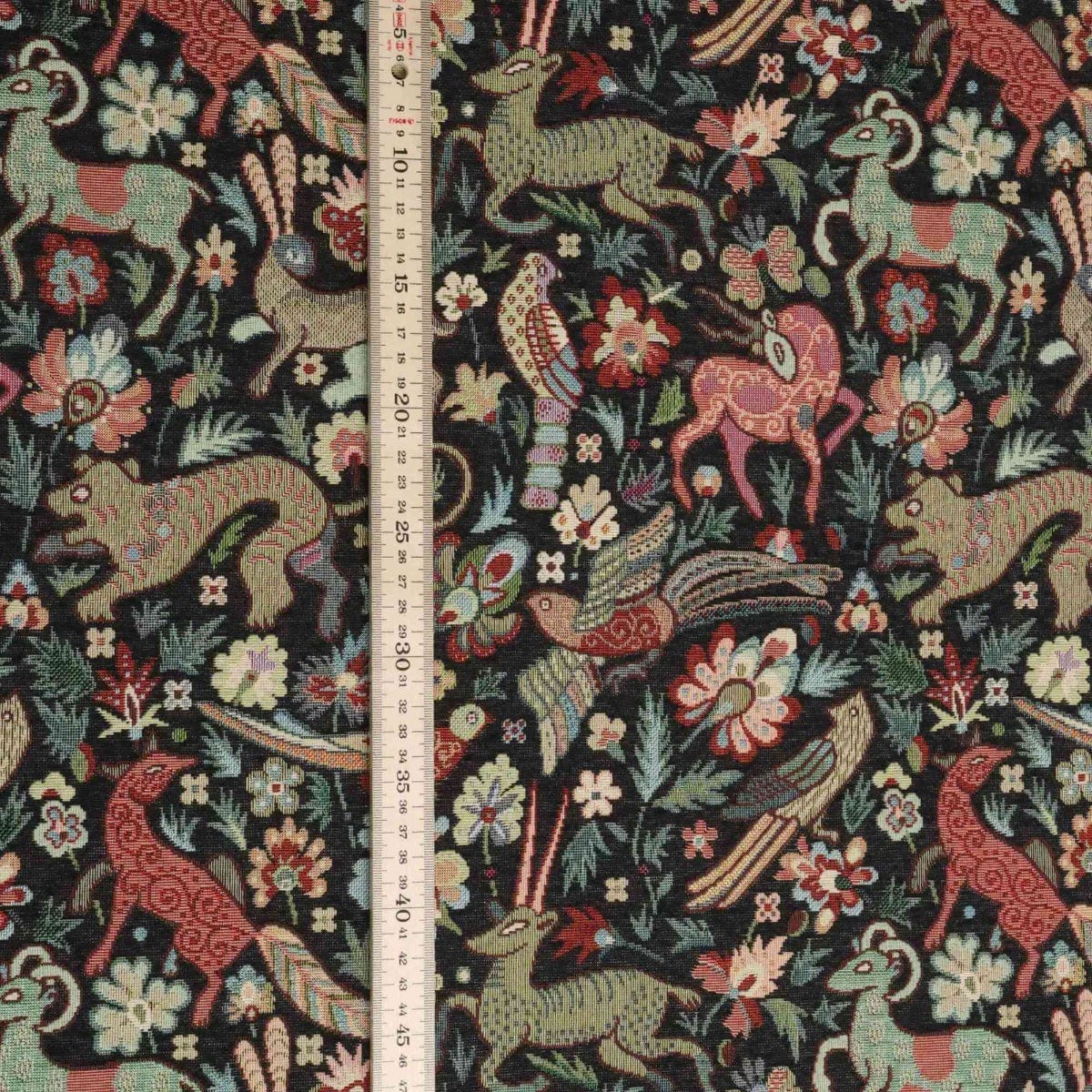 Tudor Forest Tapestry Black Fabric - Image 5
