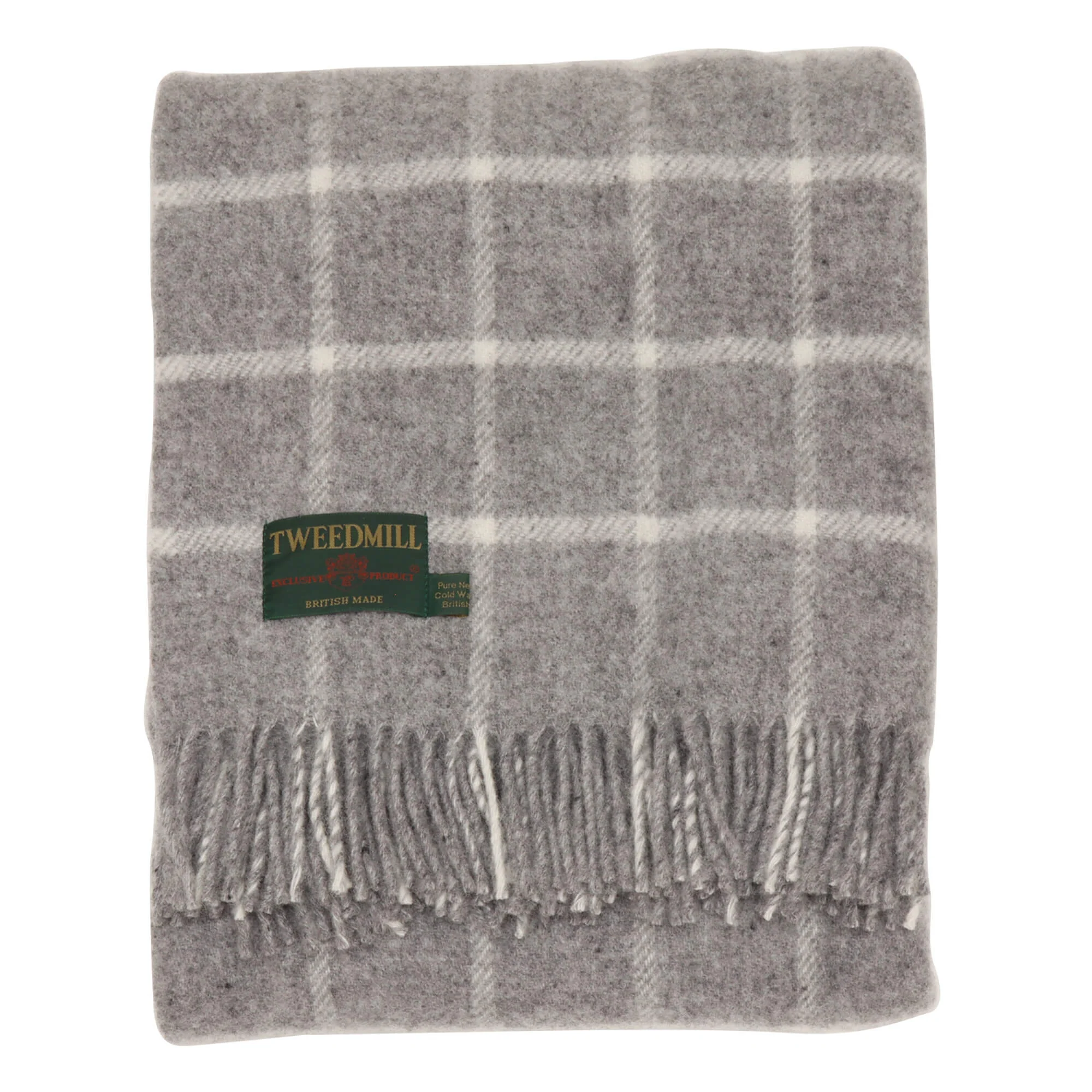 Tweedmill Chequered Grey Throw - Image 4