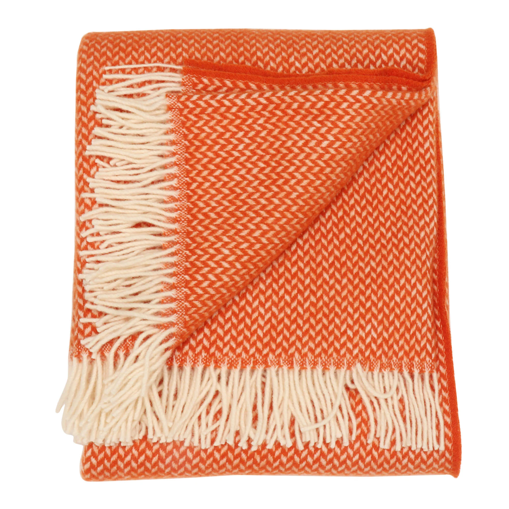 Tweedmill Geometric Wool Throw Burnt Orange - Image 5