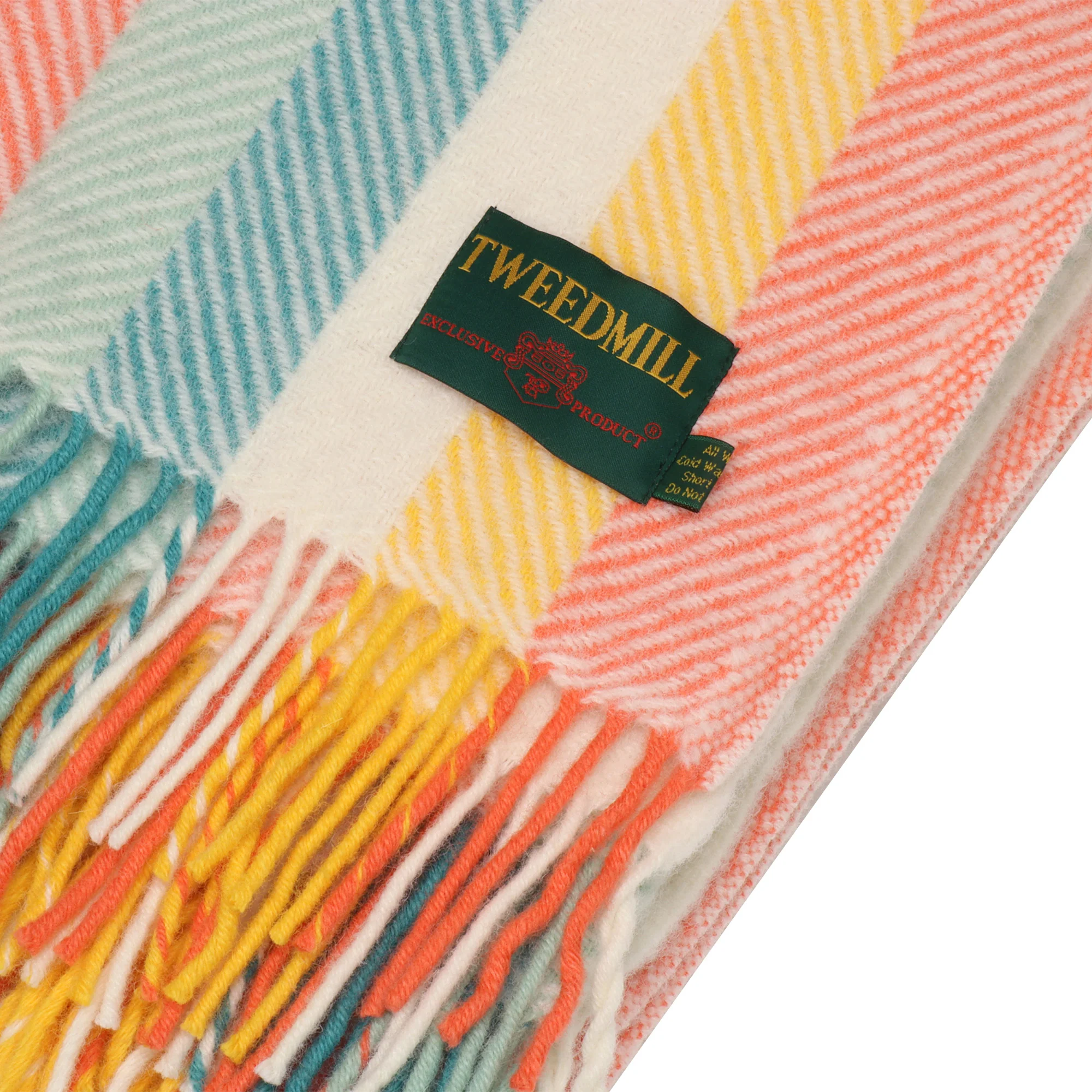 Tweedmill Herringbone Wool Throw Autumn Stripe - Image 4