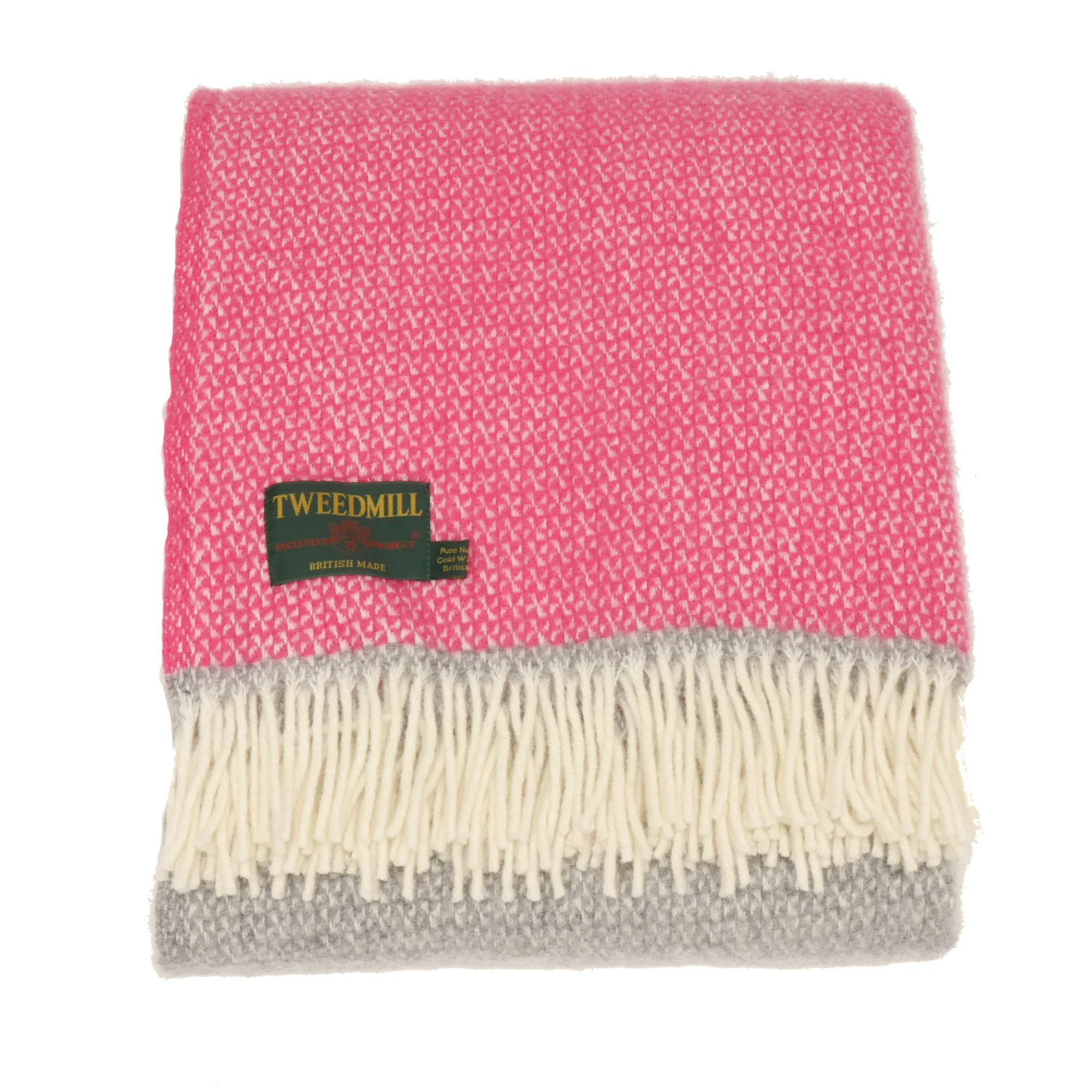 Tweedmill Illusion Throw Grey & Pink - Image 3