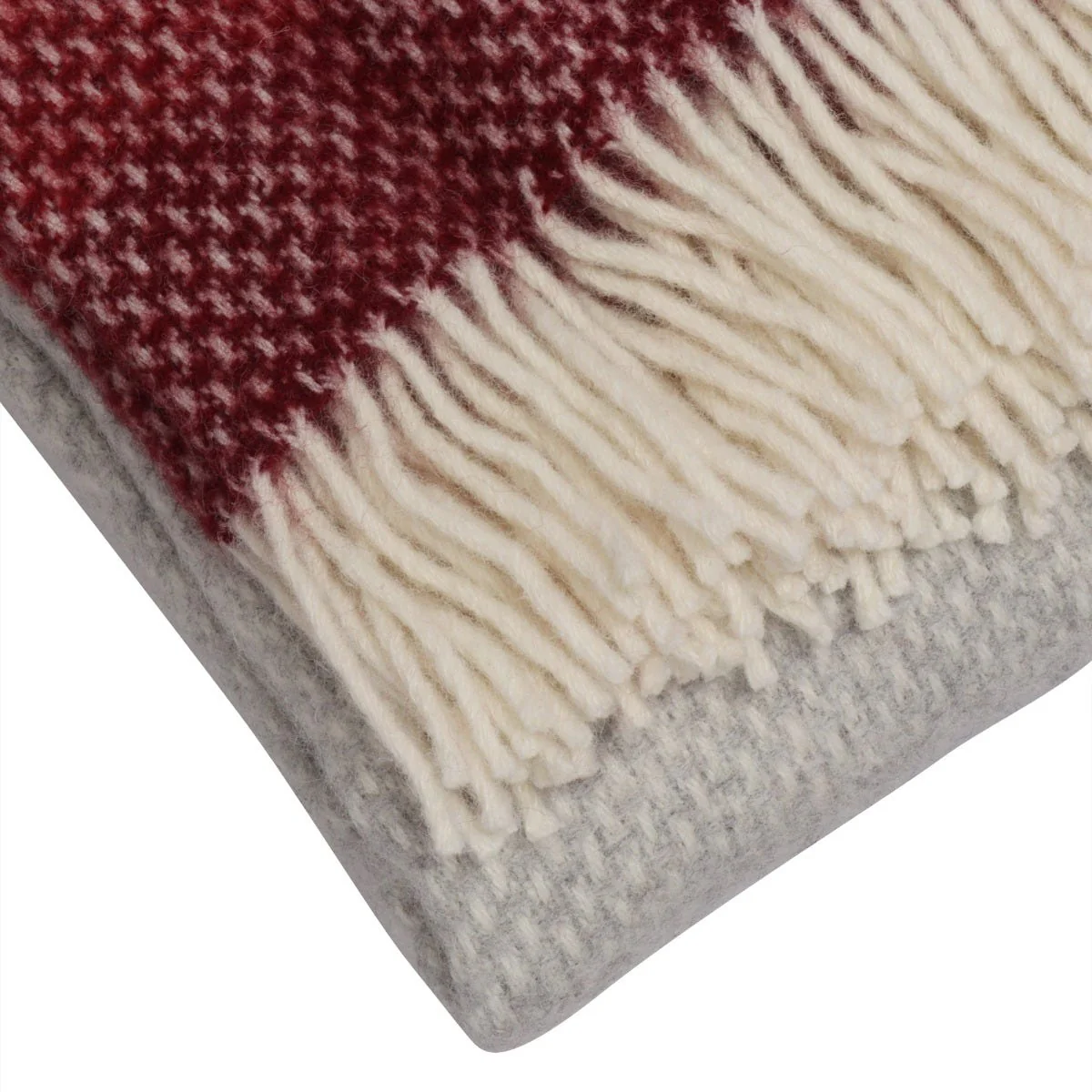 Tweedmill Ombre Wool Throw Raspberry/Grey - Image 6