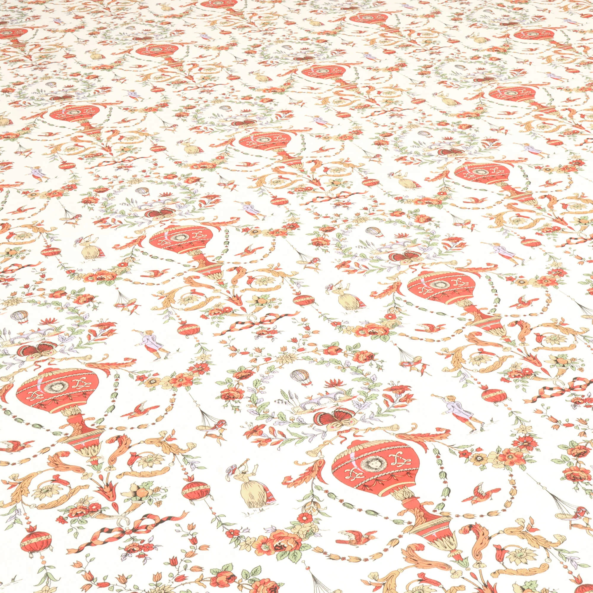 Village Parade Toile Red On White Double Width Fabric - Image 5