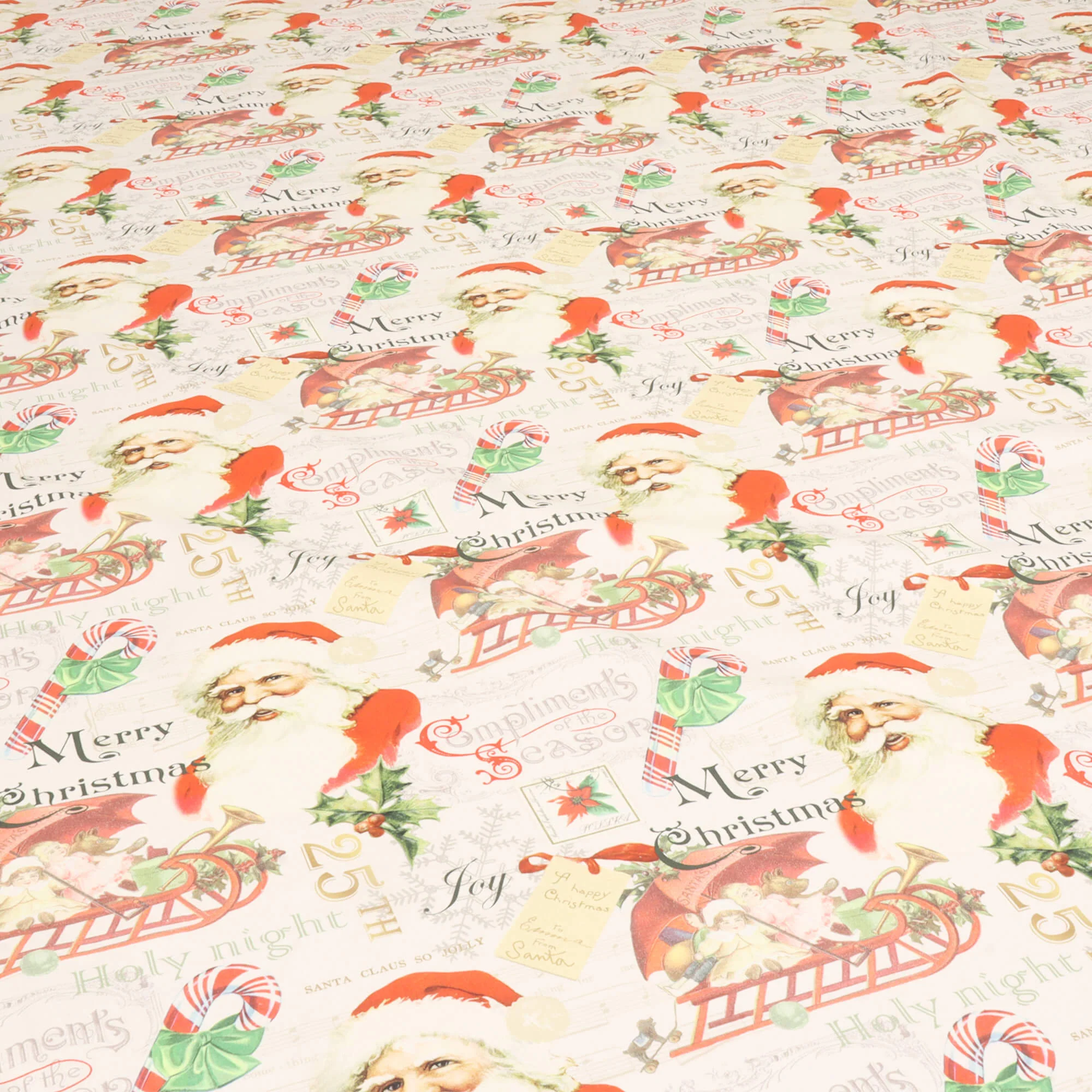 Vintage Santa Claus Natural Fabric - Image 4