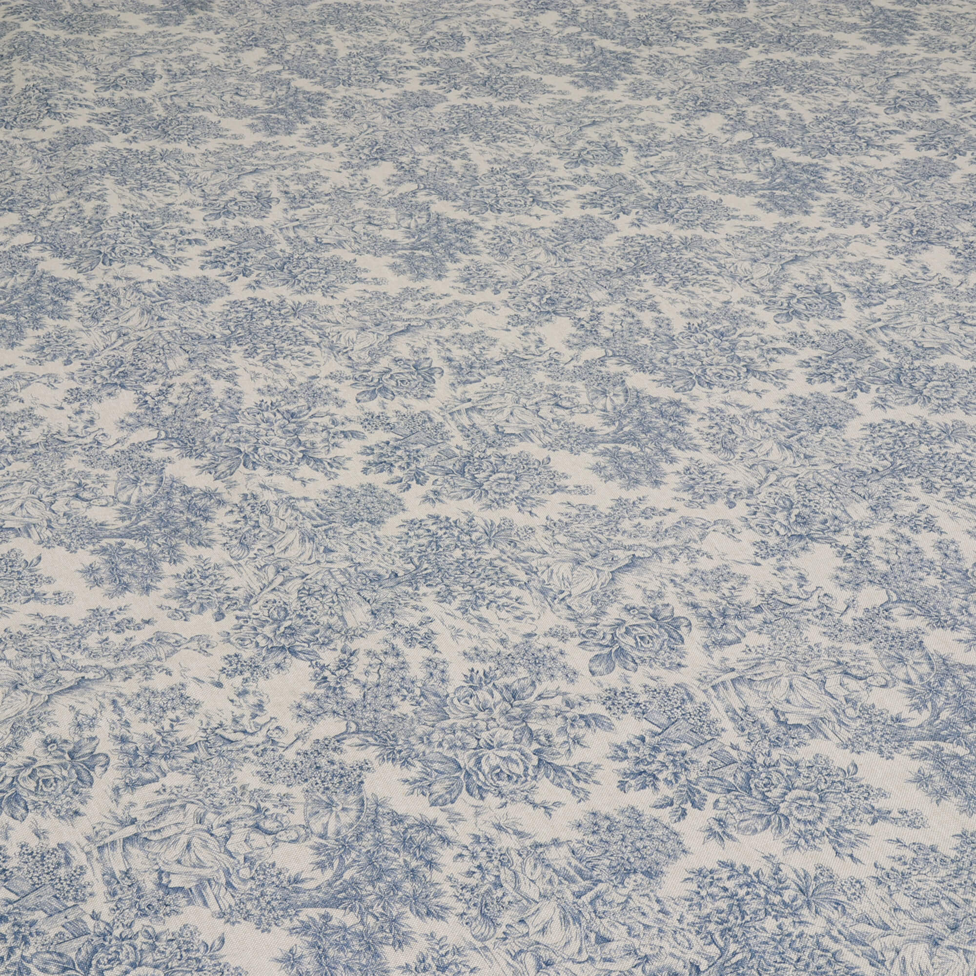 Vintage Toile Blue Double Width Fabric - Image 4