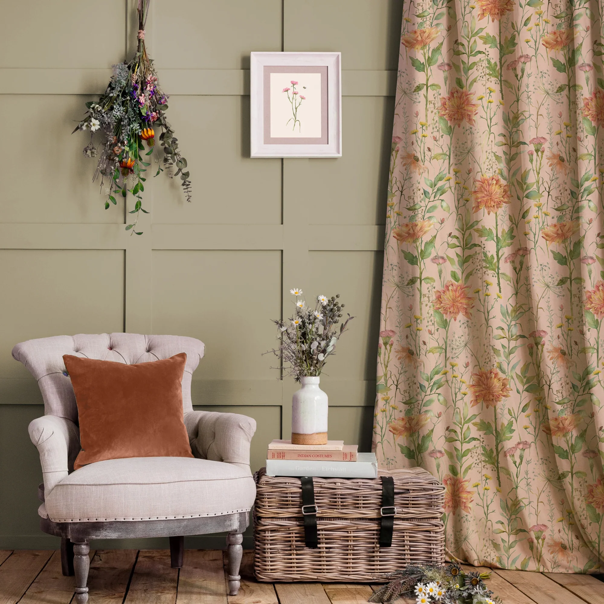 Voyage Delamere Apricot Fabric - Image 2