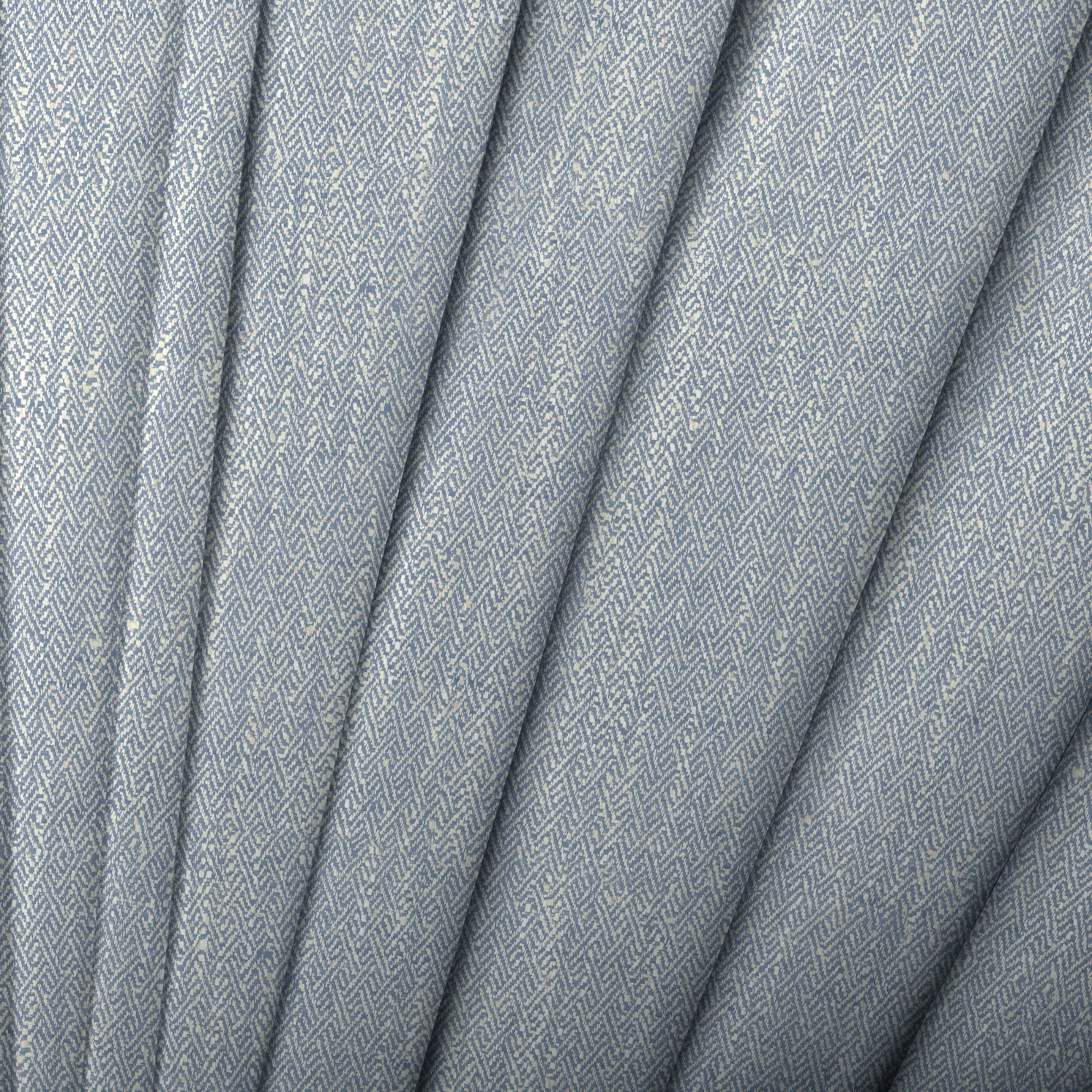 Voyage Jedburgh Herringbone Bluebell Fabric - Image 3