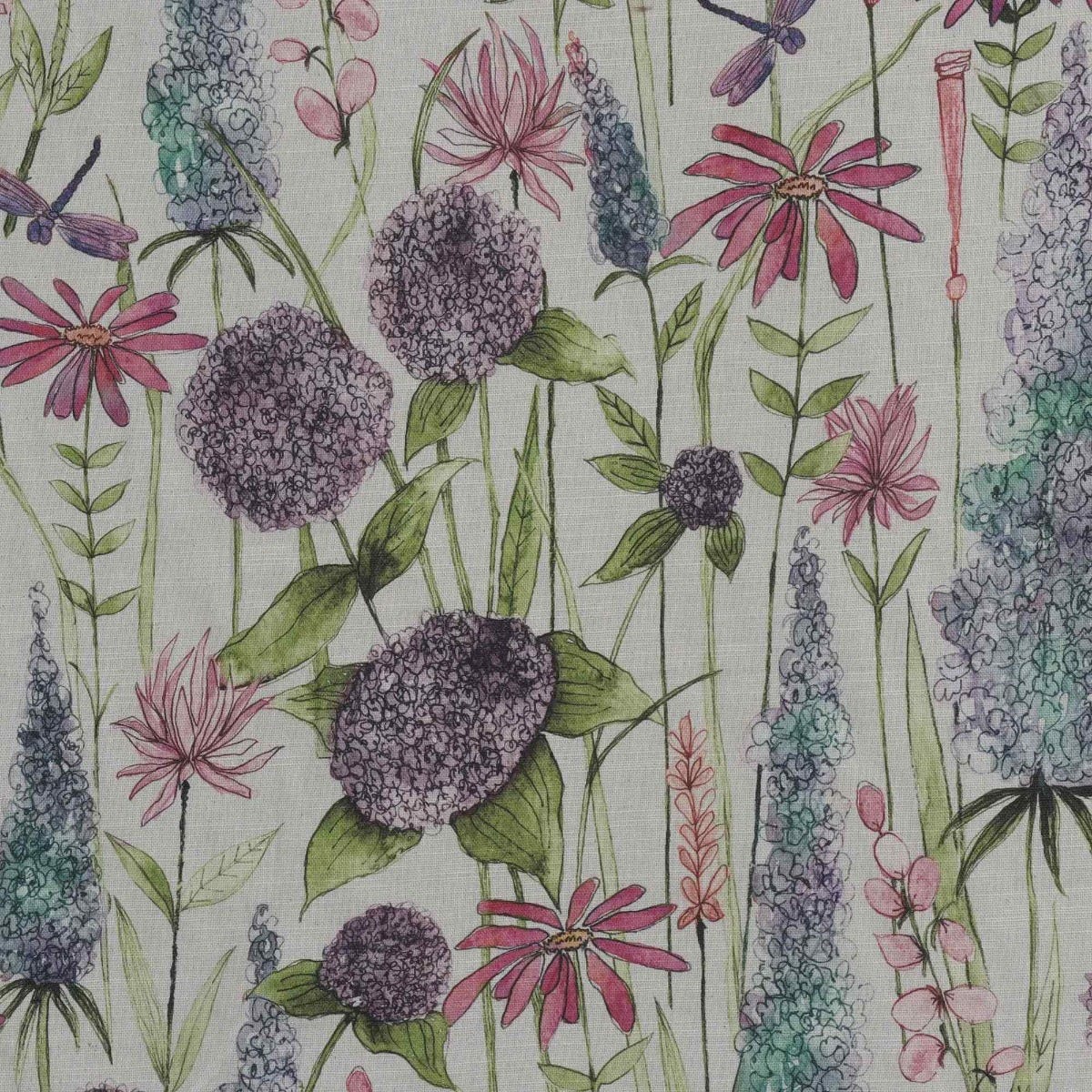 Voyage Maison Florabunda Purple Linen Fabric - Image 6