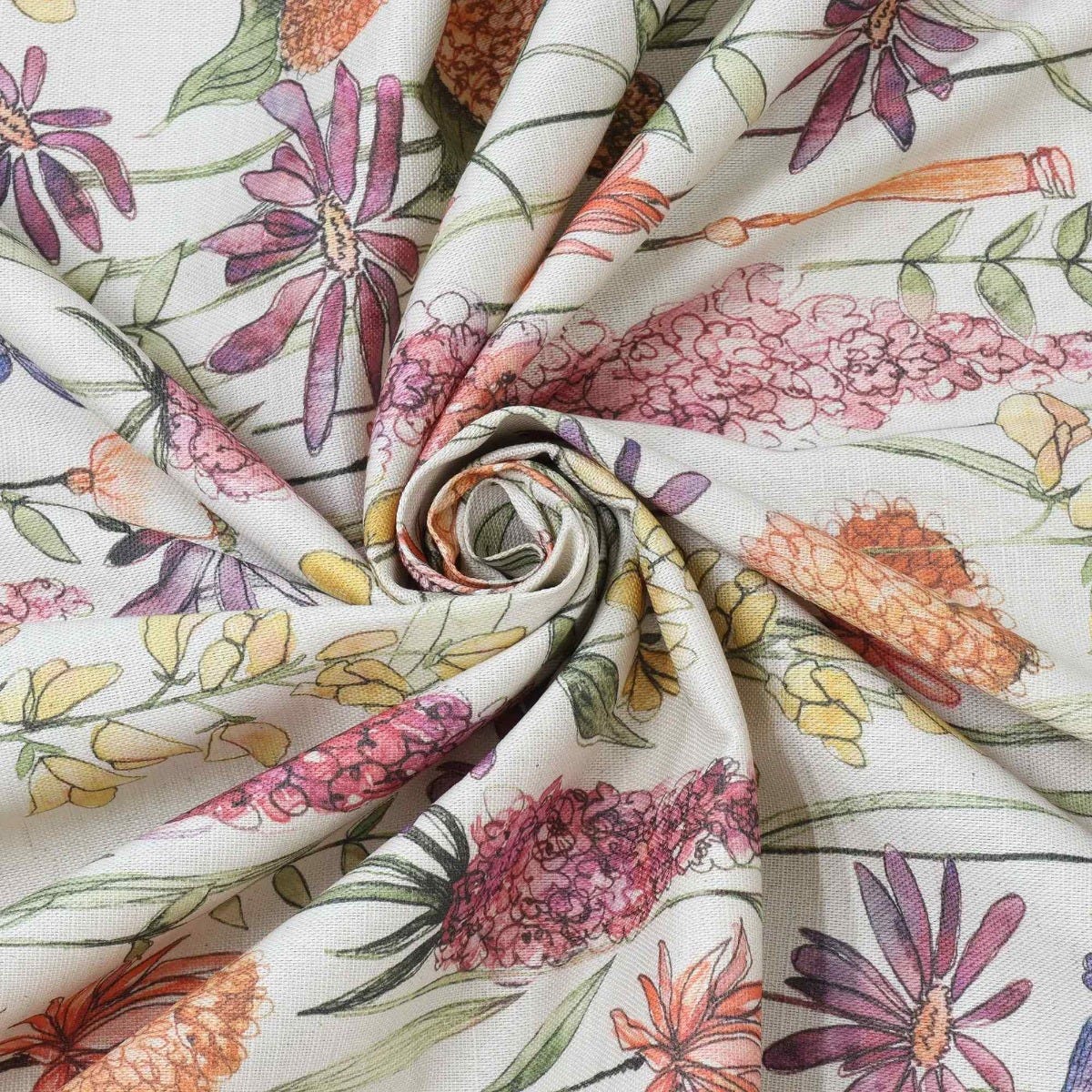 Voyage Maison Florabunda Russet Linen Fabric - Image 3