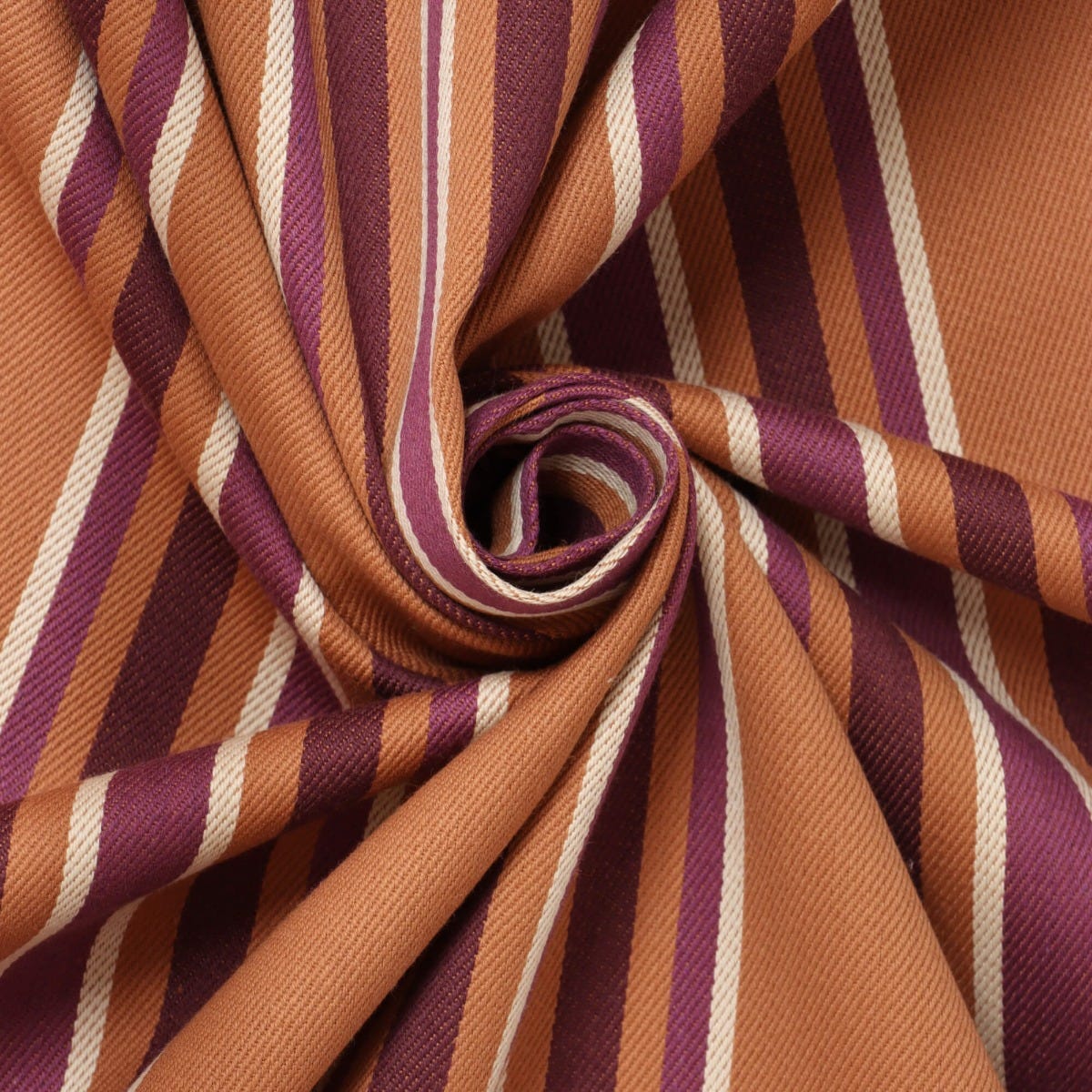 Clearance Warwick Rivale Terracotta Stripe Fabric - Image 4