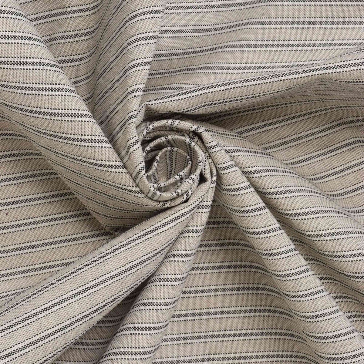 Yale Ticking Stripe Charcoal Double Width Fabric - Image 3