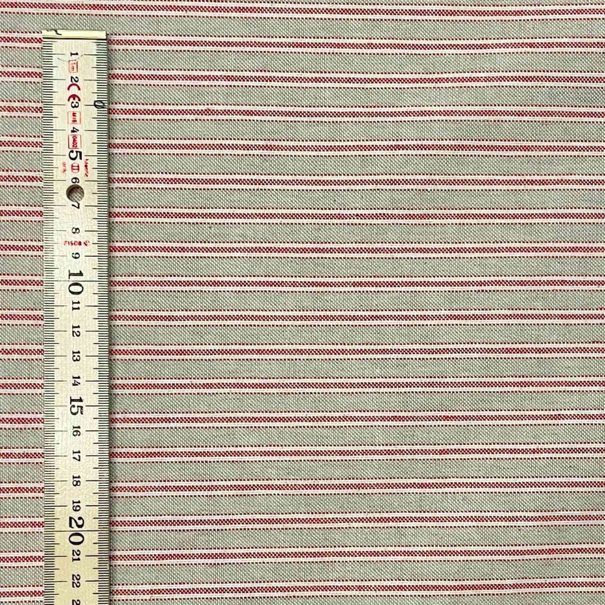 Yale Ticking Stripe Red Double Width Fabric - Image 5