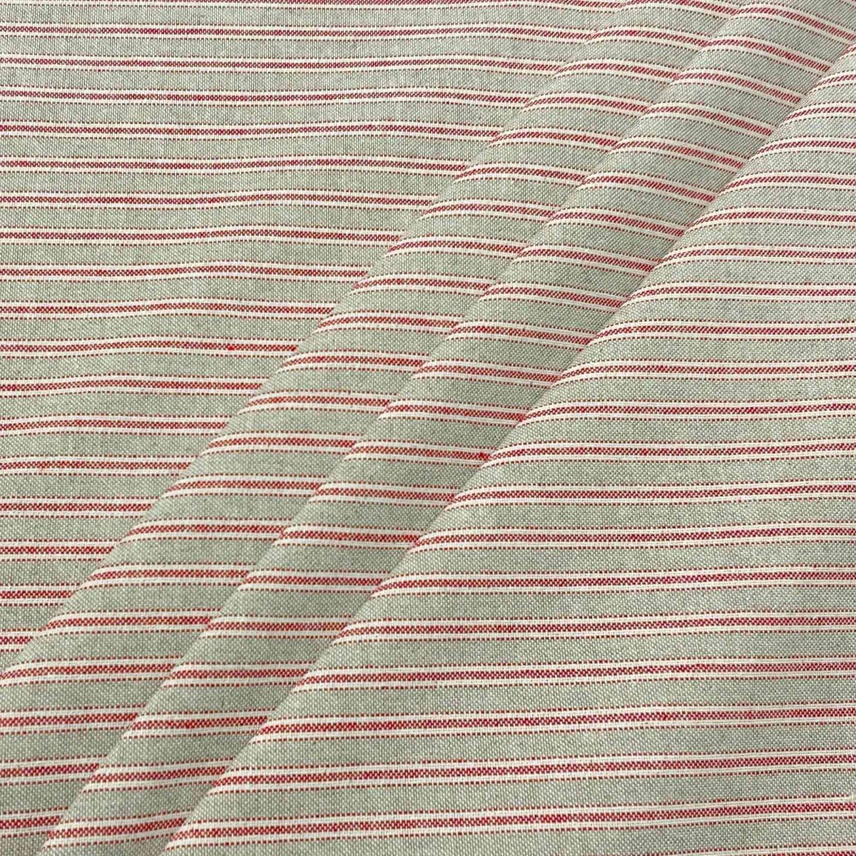 Yale Ticking Stripe Red Double Width Fabric - Image 6