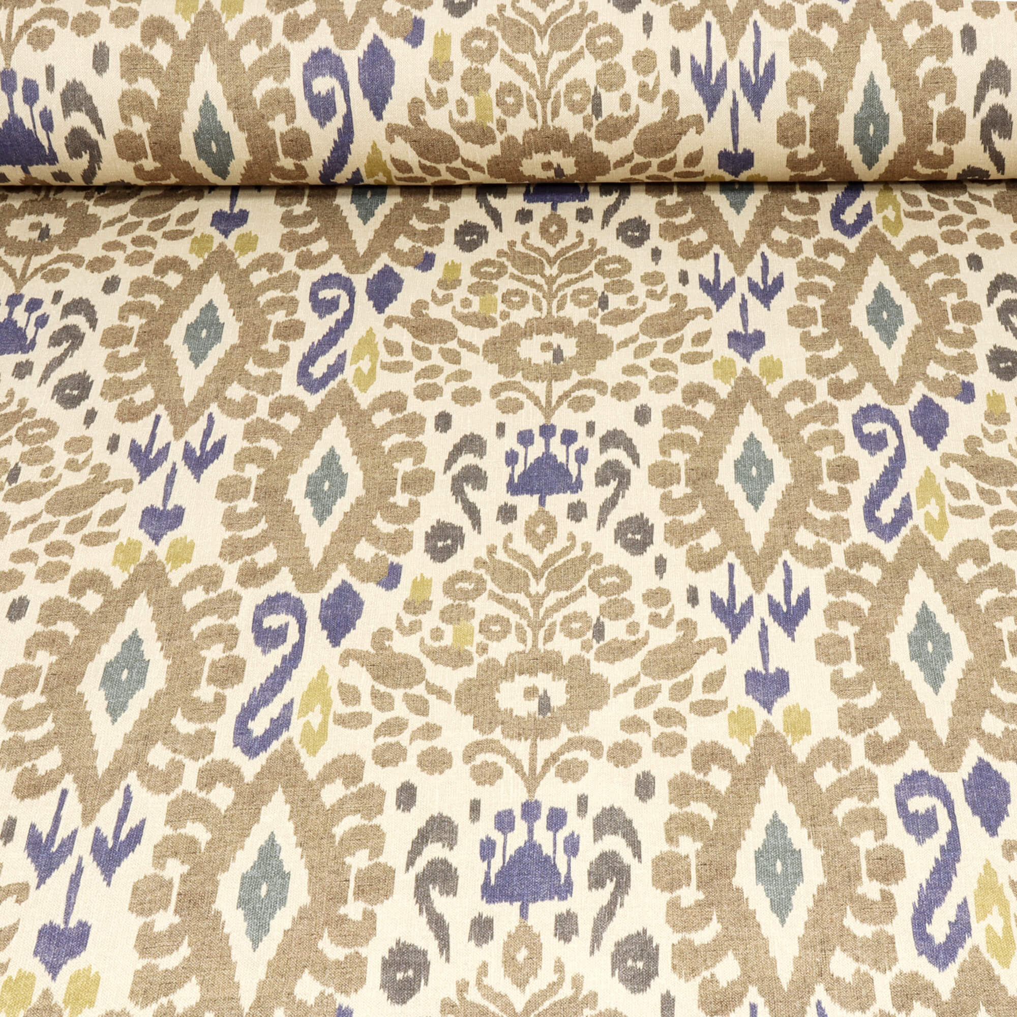 Zama Ikat Earth Fabric - Image 3